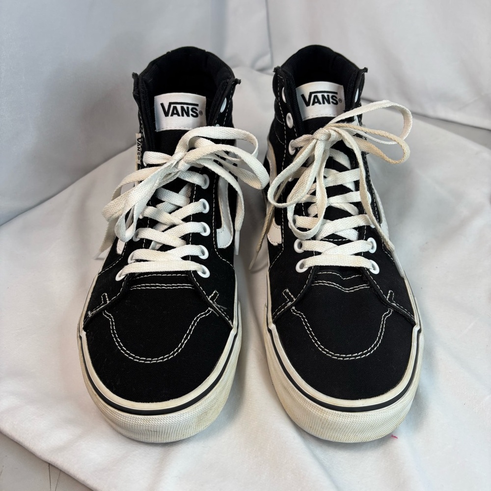 VANS "Off The Wall" Mens Hi Top Sneakers, Black/White, Size 8 - Picture 3 of 9